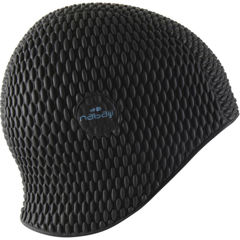 Gorro Natación Gofrado Látex Negro Talla Única