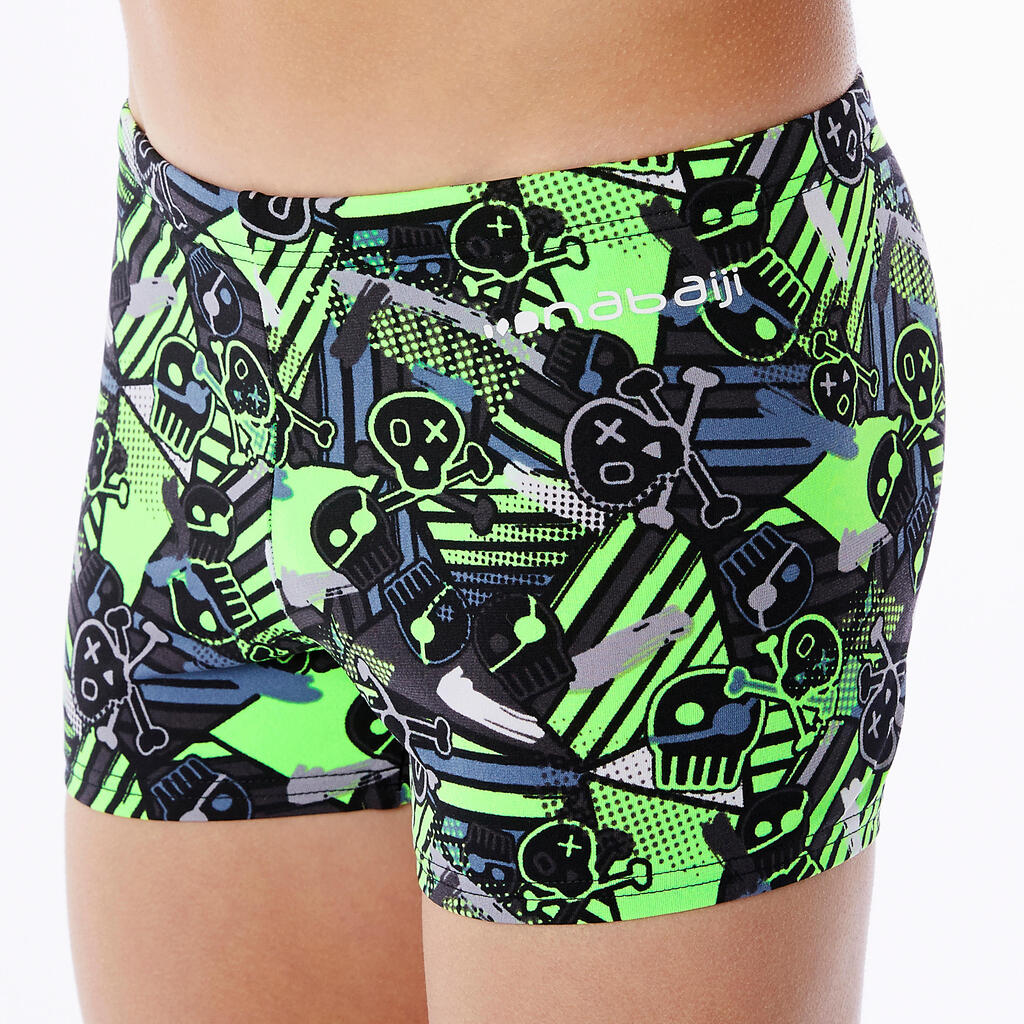 500 FIT BOY'S BOXER SWIM SHORTS - ALL TAG GREEN BLUE