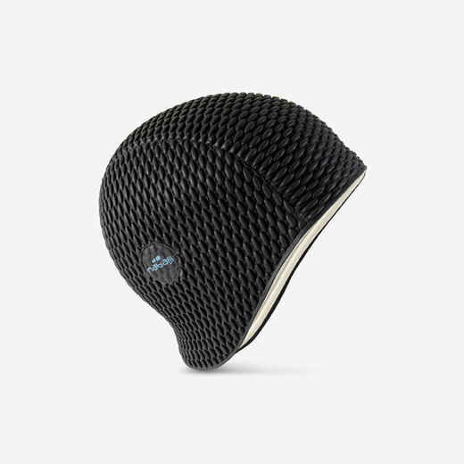 
      Latex waffle stitch swim cap - One size - Black
  