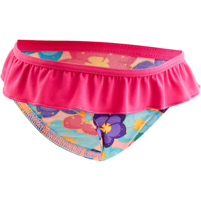 Maillot De Bain Une Piece Culotte Bebe Fille Rose Imprime Papillons Nabaiji Decathlon