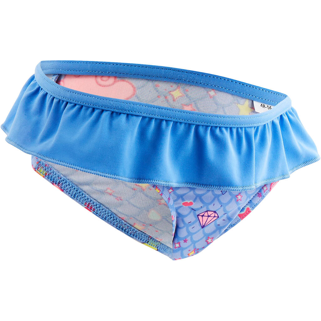 Traje de baño 1 pieza panty bebé niña azul estampado "nubes"