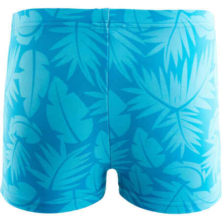 Blue baby boy's monkey print boxer swim shorts