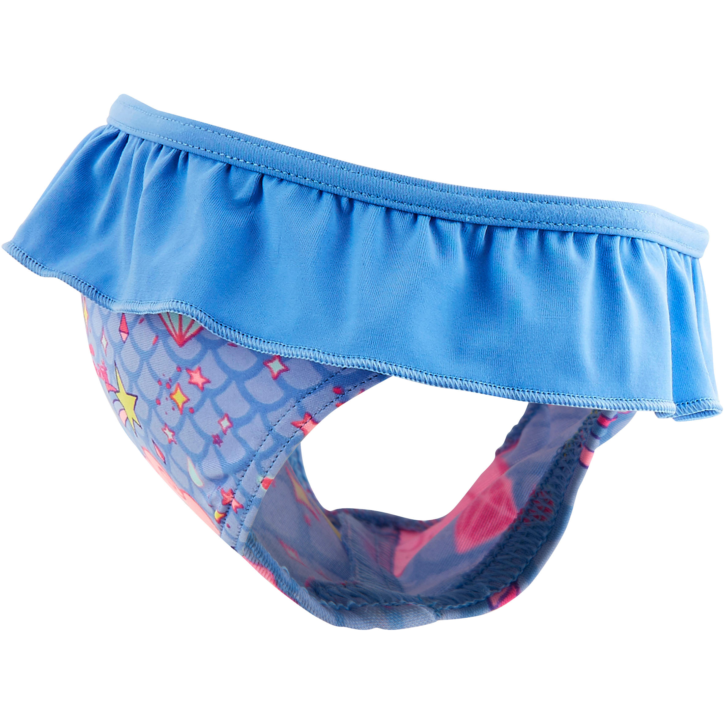 Traje de baño 1 pieza panty bebé niña azul estampado "nubes" 3/3