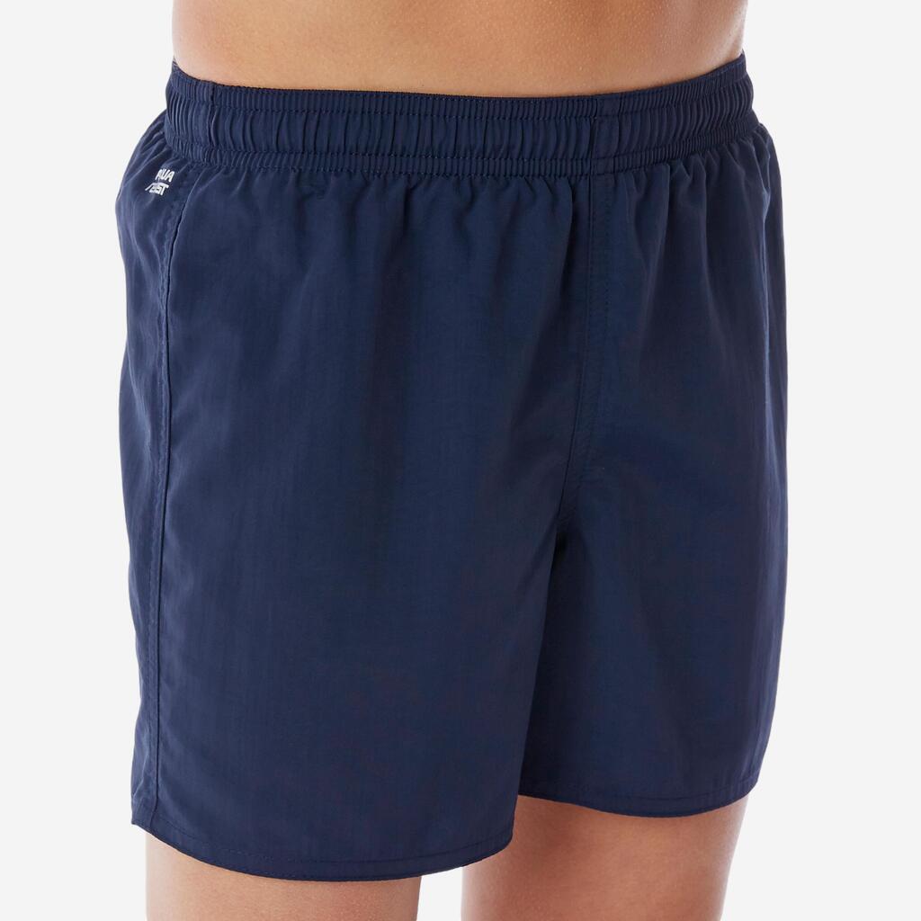 BOYS' SWIMMING SWIM SHORTS 100 BASIC - NAVY BLUE