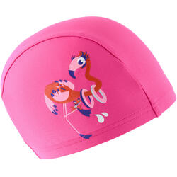 Mesh Print Swimming Cap, Size S - Flamingo Pink