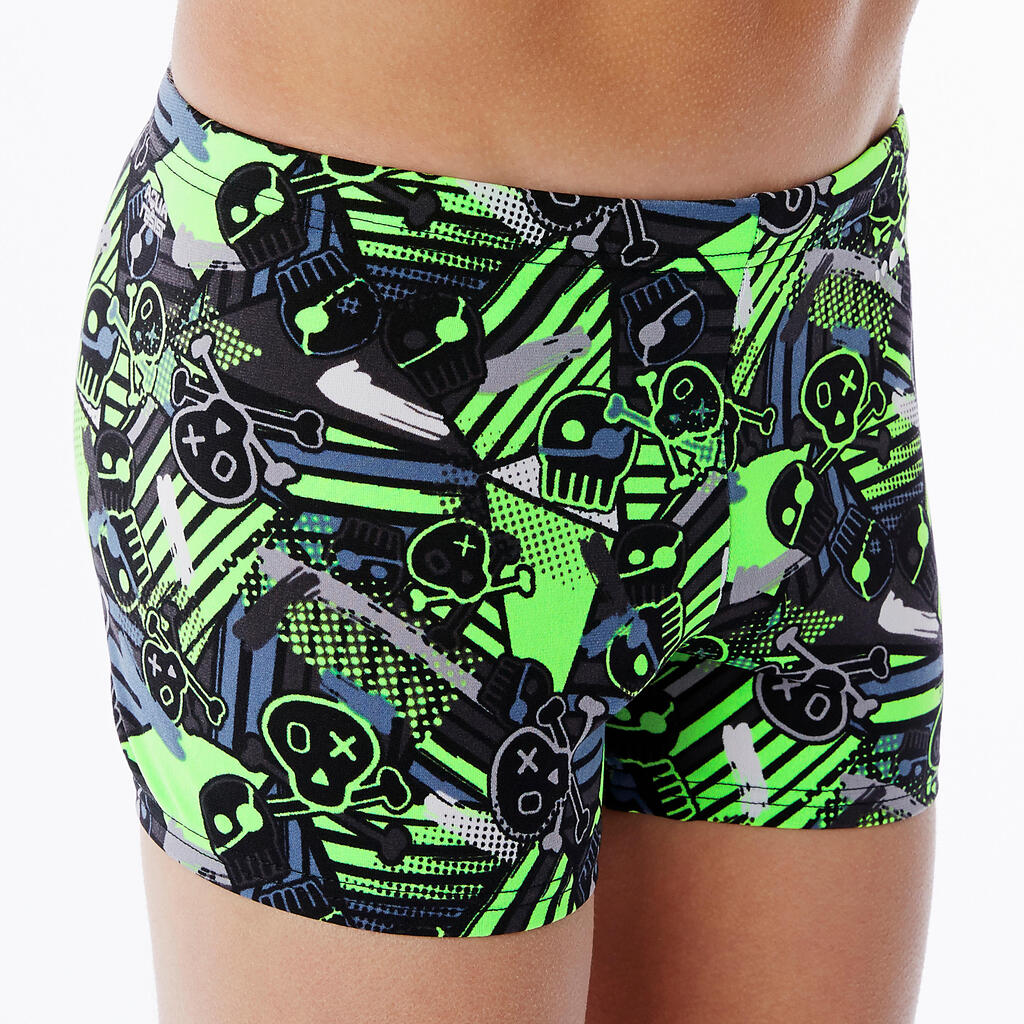 500 FIT BOY'S BOXER SWIM SHORTS - ALL TAG GREEN BLUE