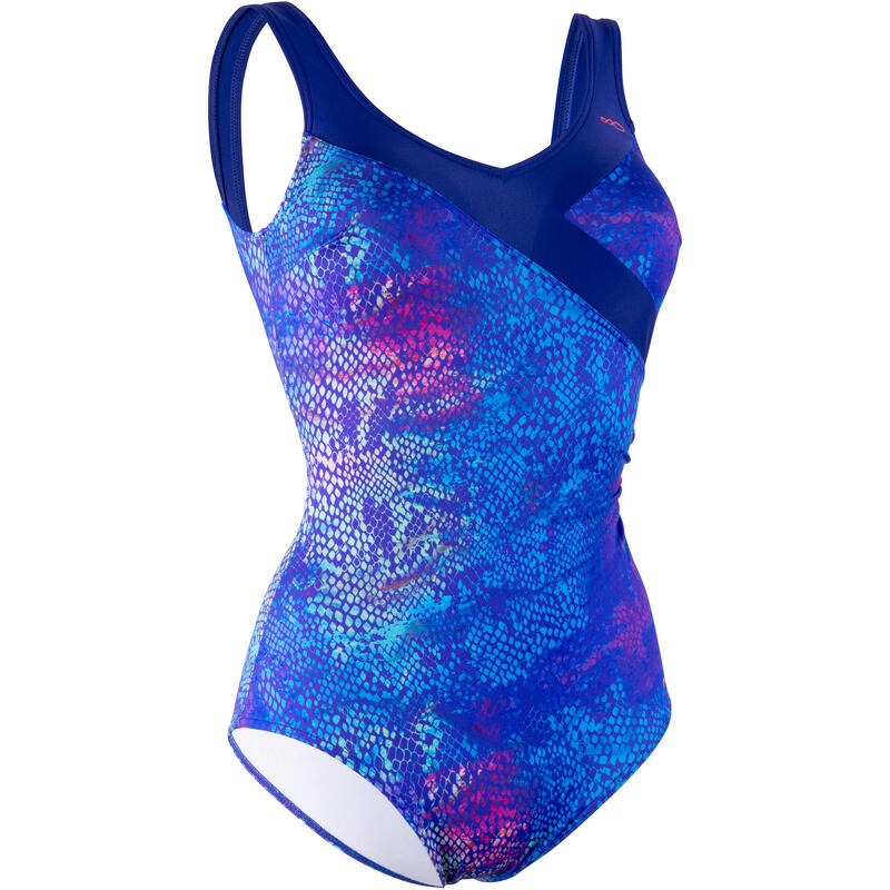 Maillot de bain d'aquagym gainant une pièce femme Karli snake Bleu Maillot de bain d'aquagym gainant une pièce femme Karli snake Bleu