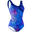 Karli One-Piece Women's Body-Sculpting Aquafitness Swimsuit - Snake Blue