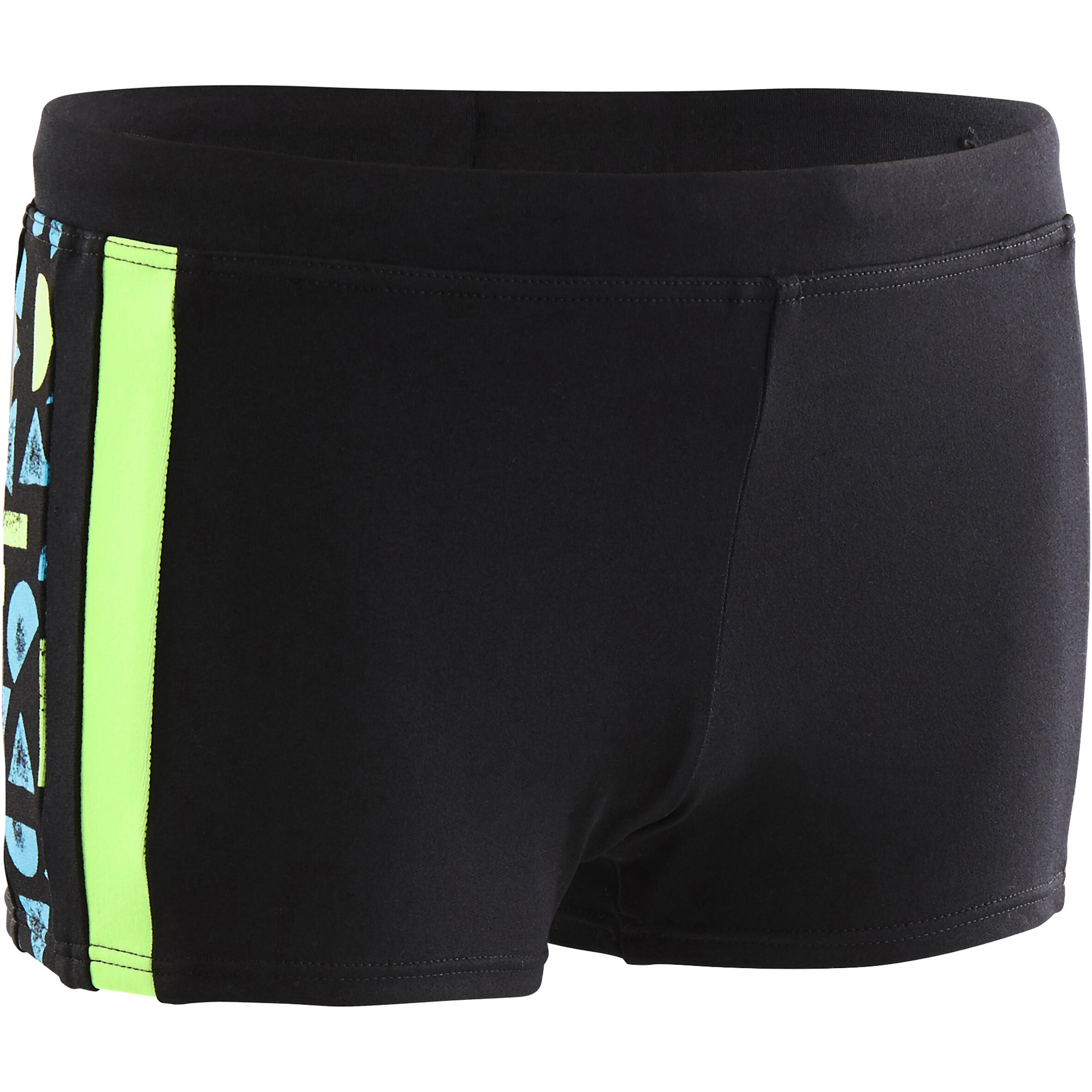 black and green swim trunks