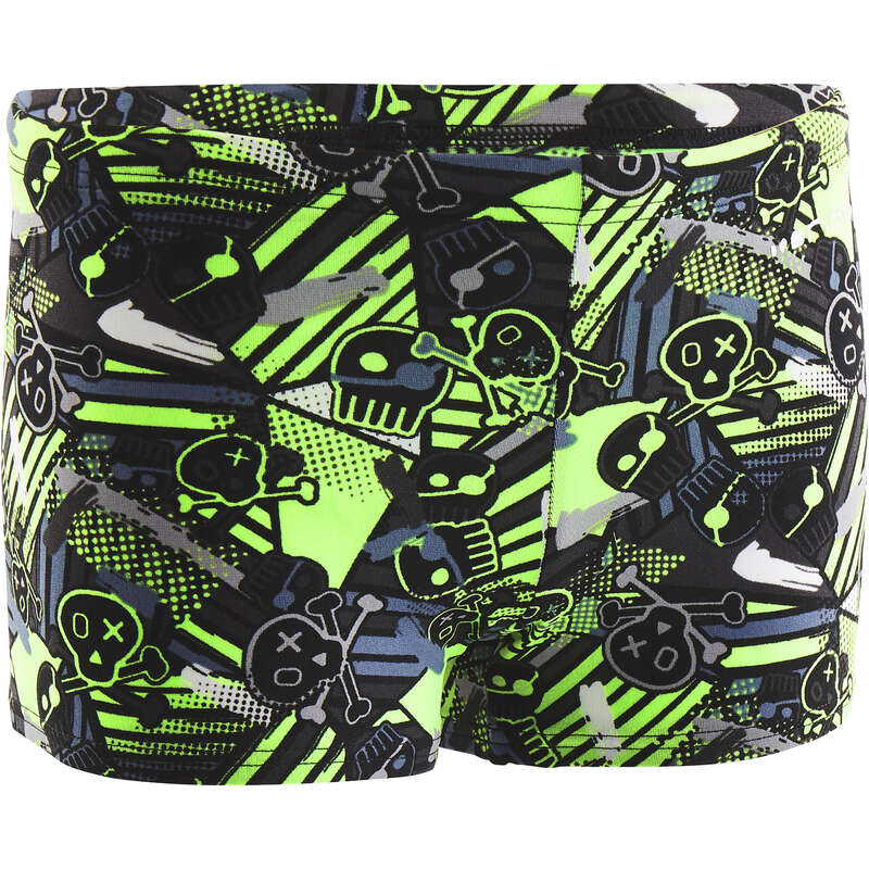 BOY'S SWIMSUITS Swimming - FITBOY BOXERSHORTS BLACK GREEN NABAIJI - Swimwear