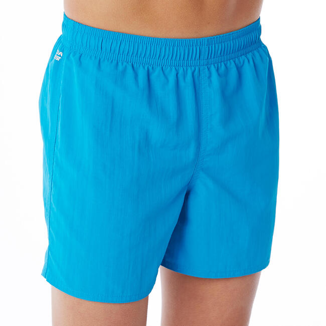 BOYS' SWIMMING SWIM SHORTS 100 BASIC - BLUE