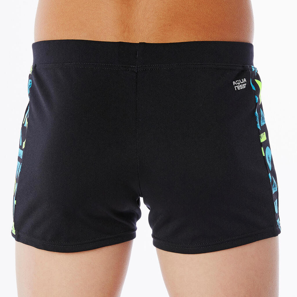 Badehose Boxer Yoke Jungen chlorresistent schwarz/grün