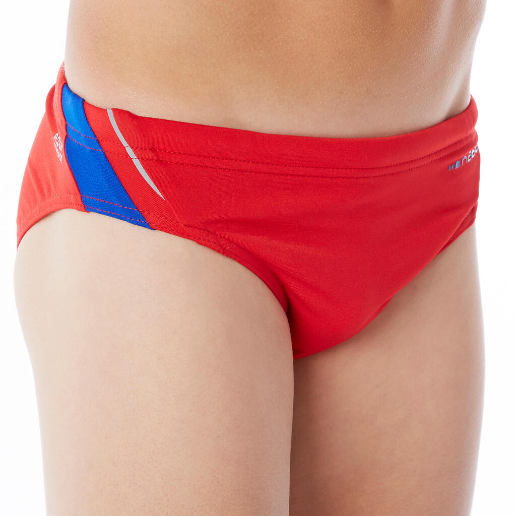 Badehose Slip 900 Yoke B Jungen schwarz/grün