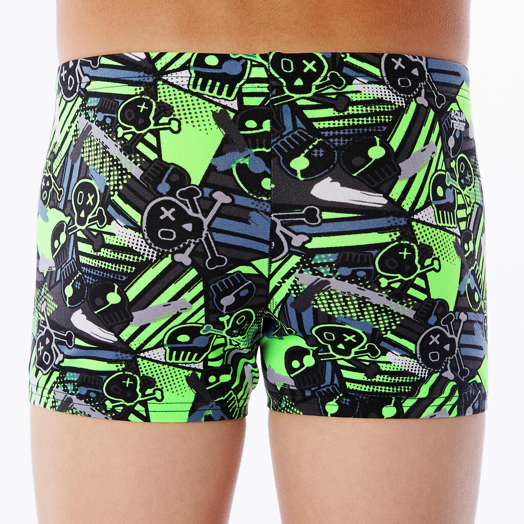 500 FIT BOY'S BOXER SWIM SHORTS - ALL TAG GREEN BLUE