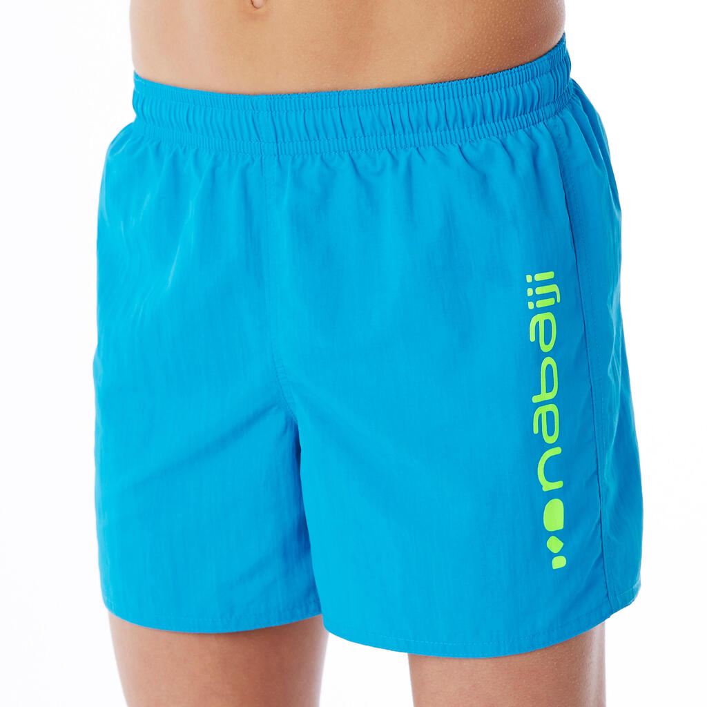 Badehose Schwimmshorts 100 Basic Kinder blau