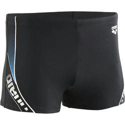 MAILLOT DE BAIN HOMME BOXER LOGO NOIR BLANC BLEU
