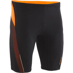 MEN SWIMSUIT 500 FIRST JAMMER BLACK MESH ORANGE