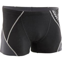 MAILLOT DE BAIN HOMME BOXER NOIR GRIS BLANC