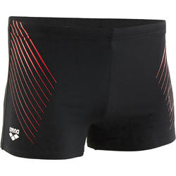 MAILLOT DE BAIN HOMME BOXER LOGO NOIR ROUGE