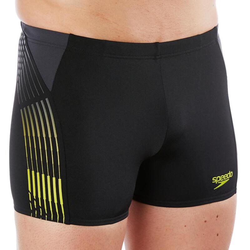 Bañador Hombre natación Speedo bóxer negro amarillo