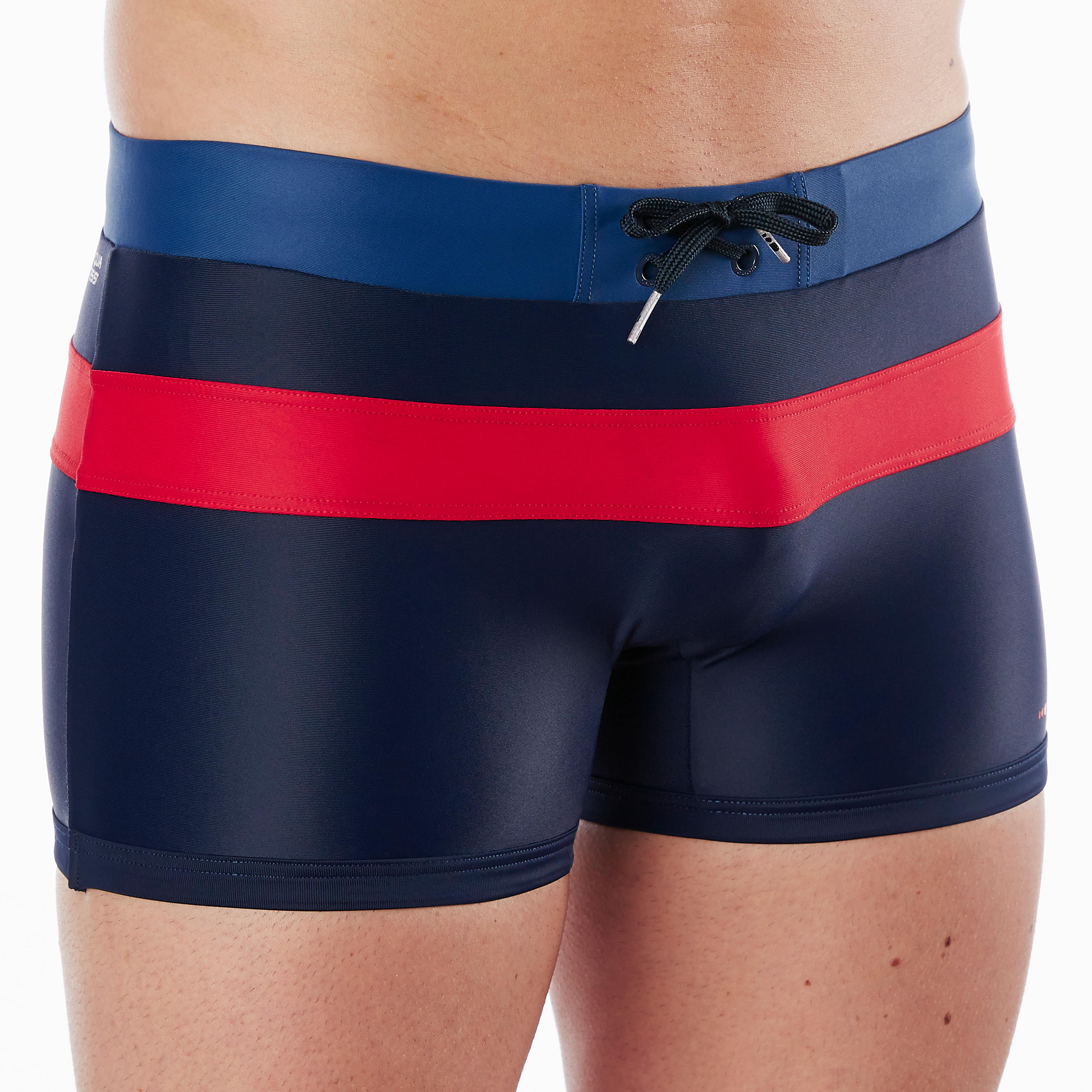 550 POOL M MEN'S BOXER SWIM SHORTS - NAVY/RED 2/6