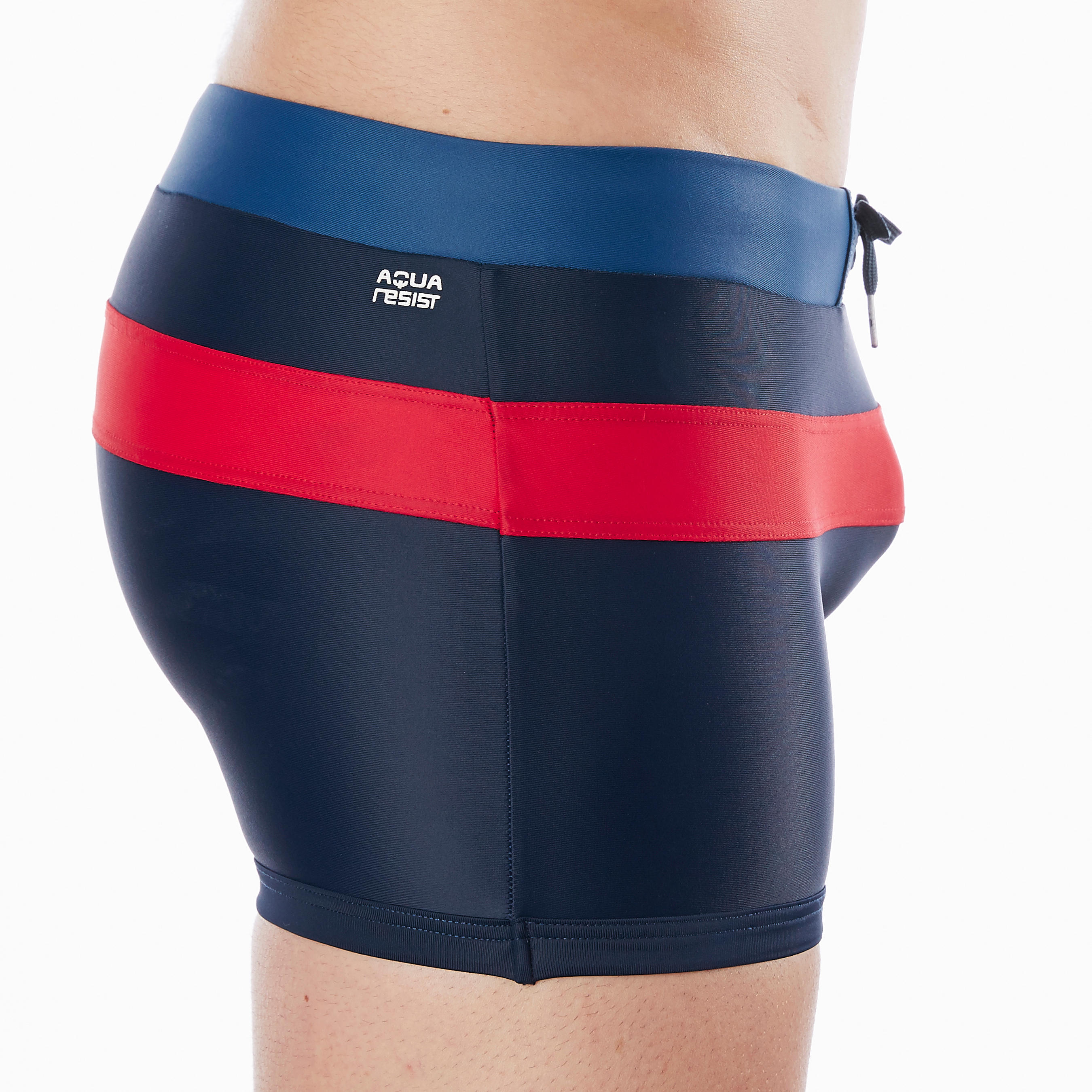 550 POOL M MEN'S BOXER SWIM SHORTS - NAVY/RED 4/6