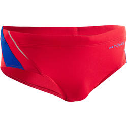 MAILLOT DE BAIN HOMME SLIP 900 YOKE ROUGE BLEU
