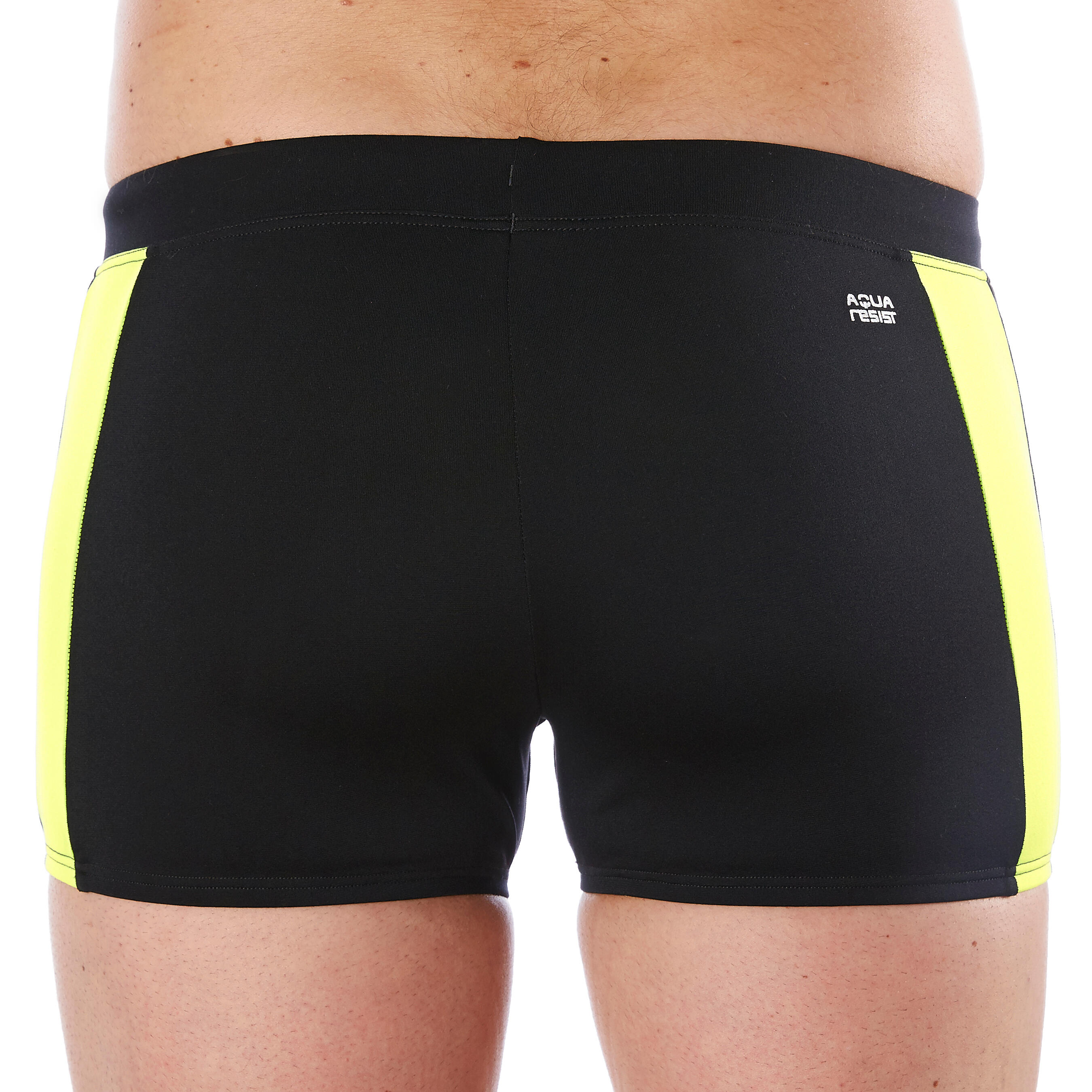 MEN'S SWIMMING BOXERS YOKE - BLACK / YELLOW 2/3