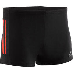 MAILLOT DE BAIN HOMME BOXER 3 BANDES NOIR ROUGE