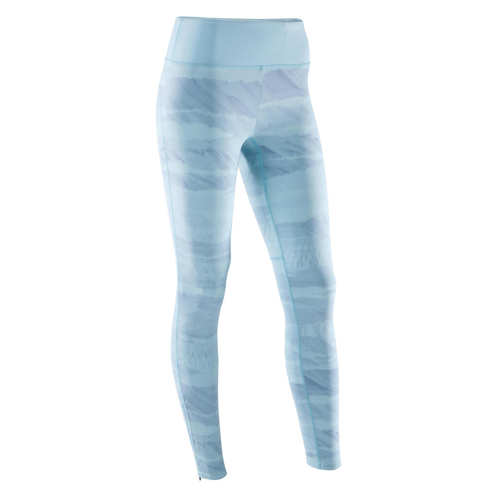 Leggings Yoga+ atmungsaktiv Damen himmelbau mit Aufdruck
