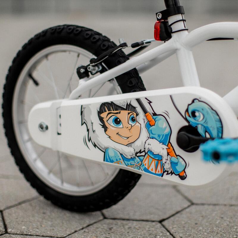 Bicicleta niños 16 pulgadas Btwin 100 Inut blanca 4,5 -6 años