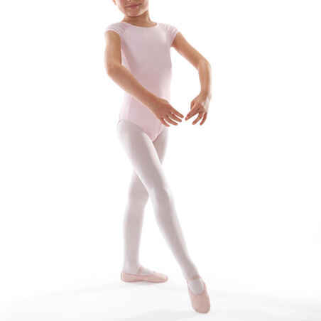 Girls' Short-Sleeved Ballet Leotard - Light Pink