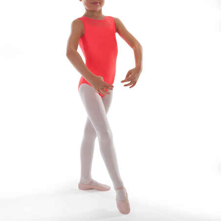 Triko bez rukava za balet za djevojčice boja koralja