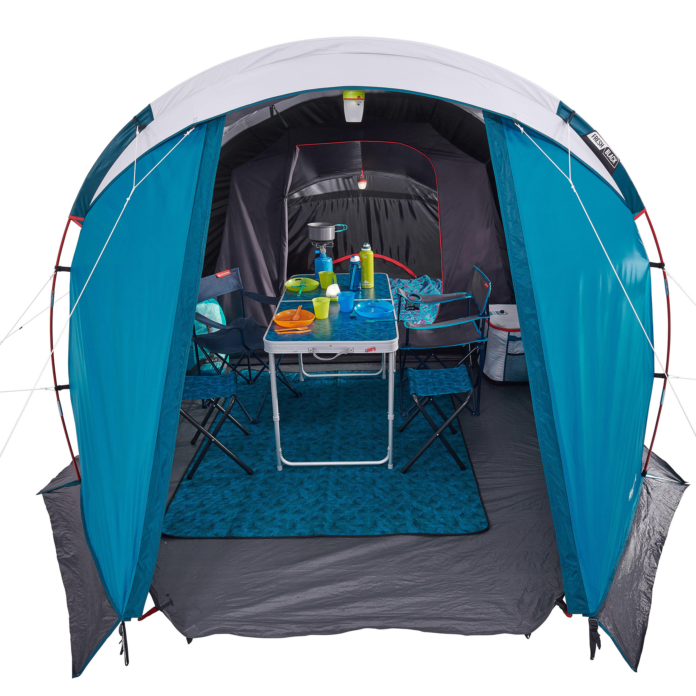 Quechua Familienzelt Arpenaz 4.1 f/ür 4 Personen in 1 Kabine
