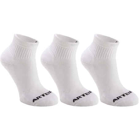 Kids' Mid Tennis Socks RS 100 Tri-Pack - White