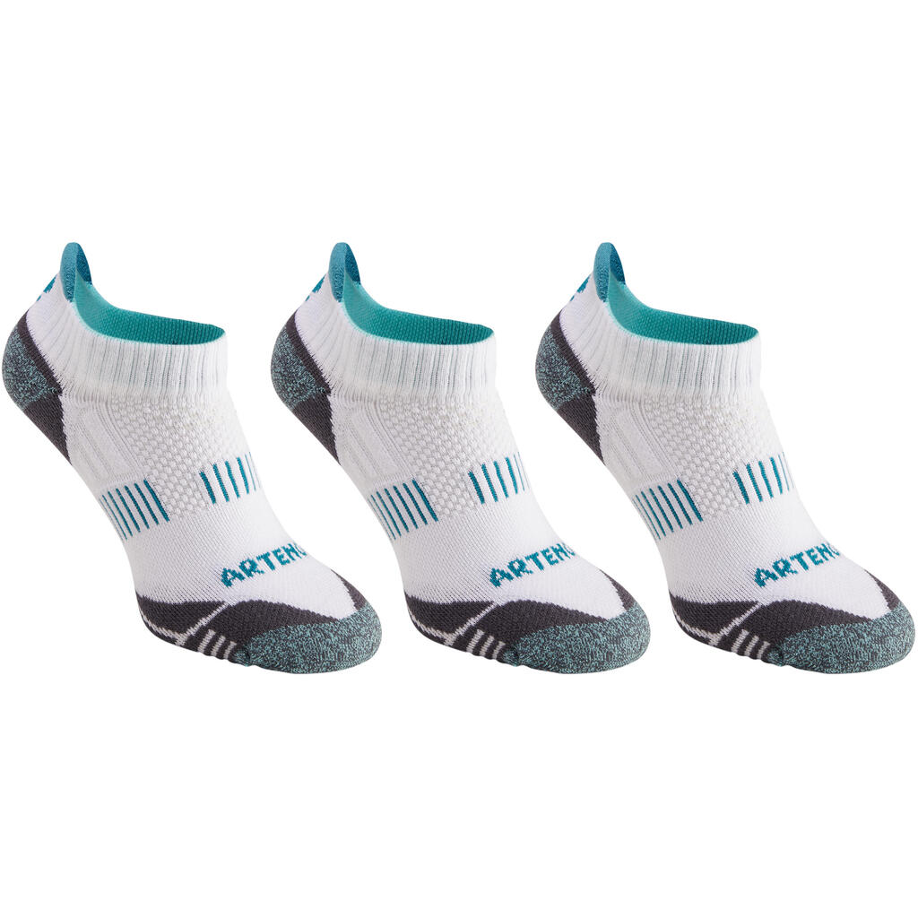Tennissocken RS 900 Low Erwachsene 3er-Pack weiß/grün