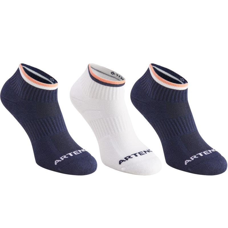 CHAUSSETTES DE SPORT ADULTE MI-HAUTES ARTENGO RS 500 MARINE CORAIL LOT DE 3 CHAUSSETTES DE SPORT ADULTE MI-HAUTES ARTENGO RS 500 MARINE CORAIL LOT DE 3