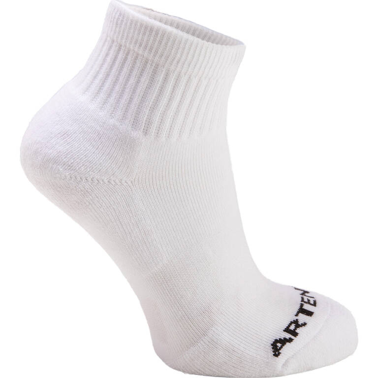 Kids' Mid Sports Socks RS 100 Tri-Pack - White