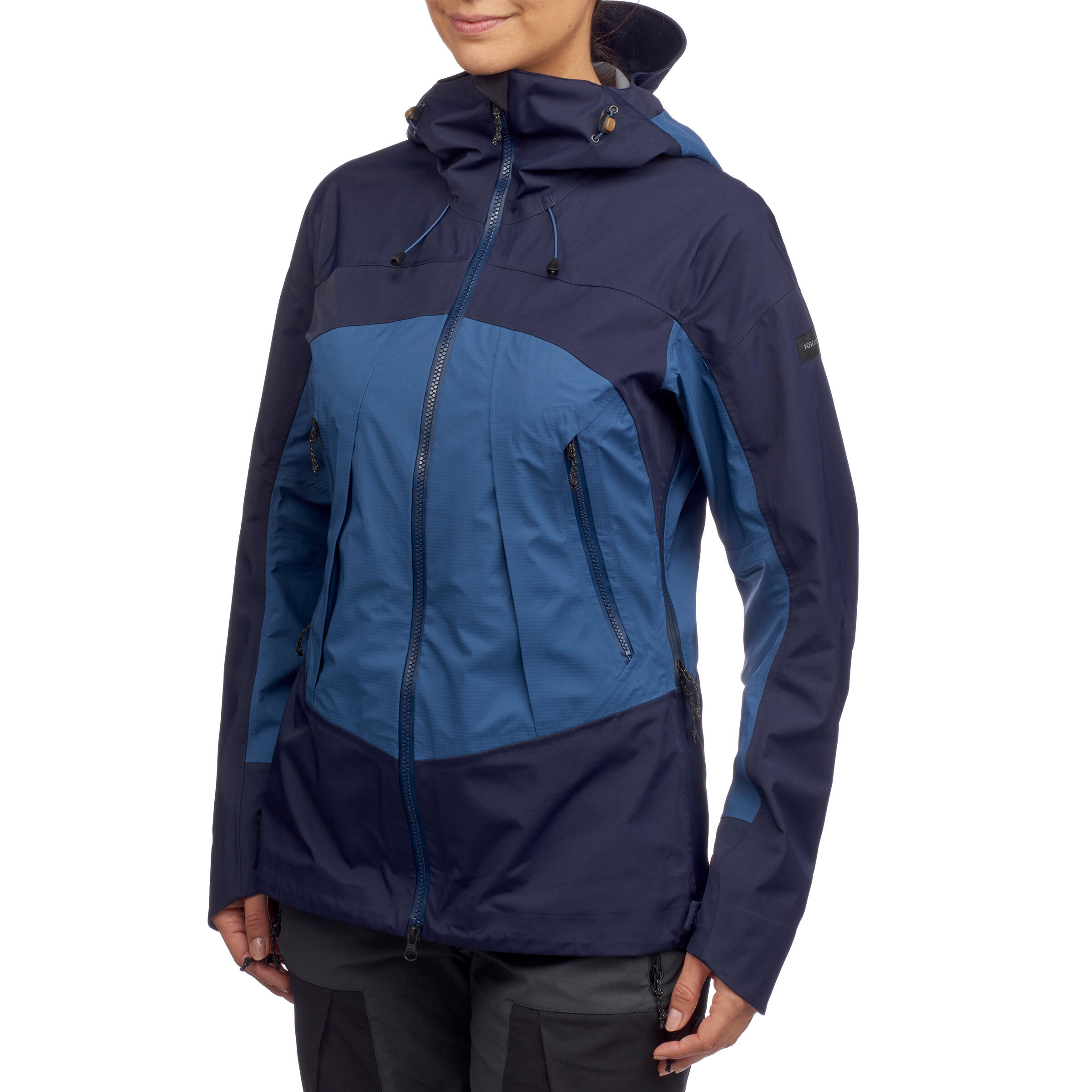 Chaqueta impermeable de montana y trekking Mujer Forclaz MT500 azul
