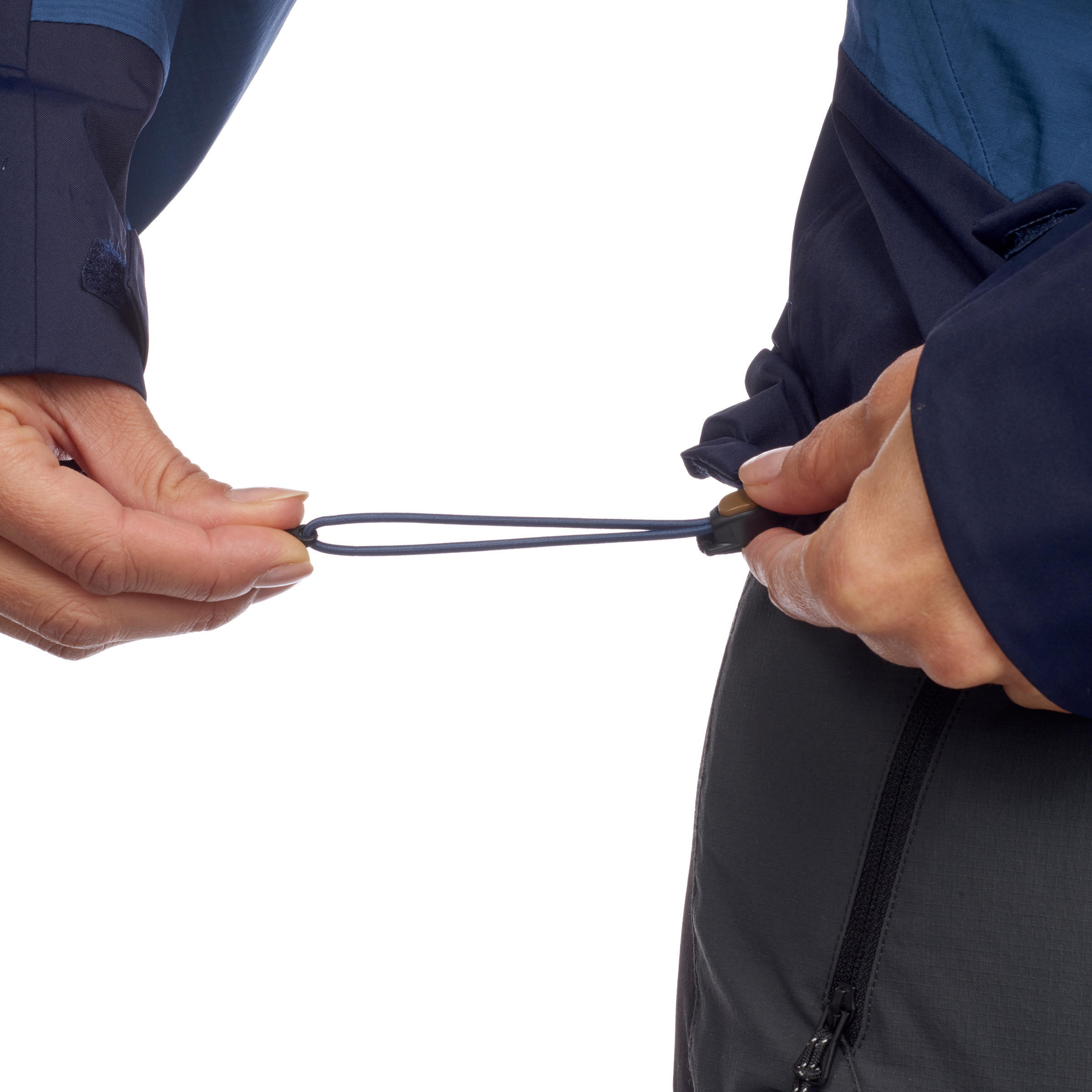 Chaqueta impermeable de montaña y trekking Mujer Forclaz MT500 azul 4/13