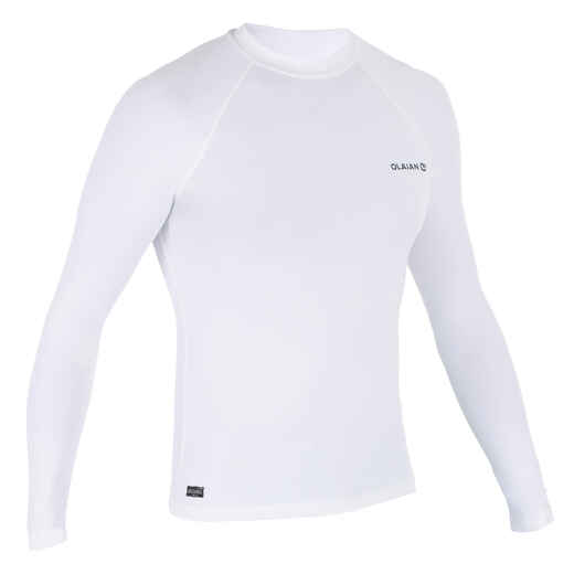 
      Αντρική μακρυμάνικη μπλούζα 100 με προστασία UV για surf - Λευκό
  