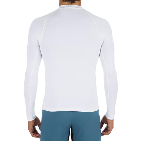 Camiseta manga larga anti-rayos UV surf Top 100 hombre Blanco 