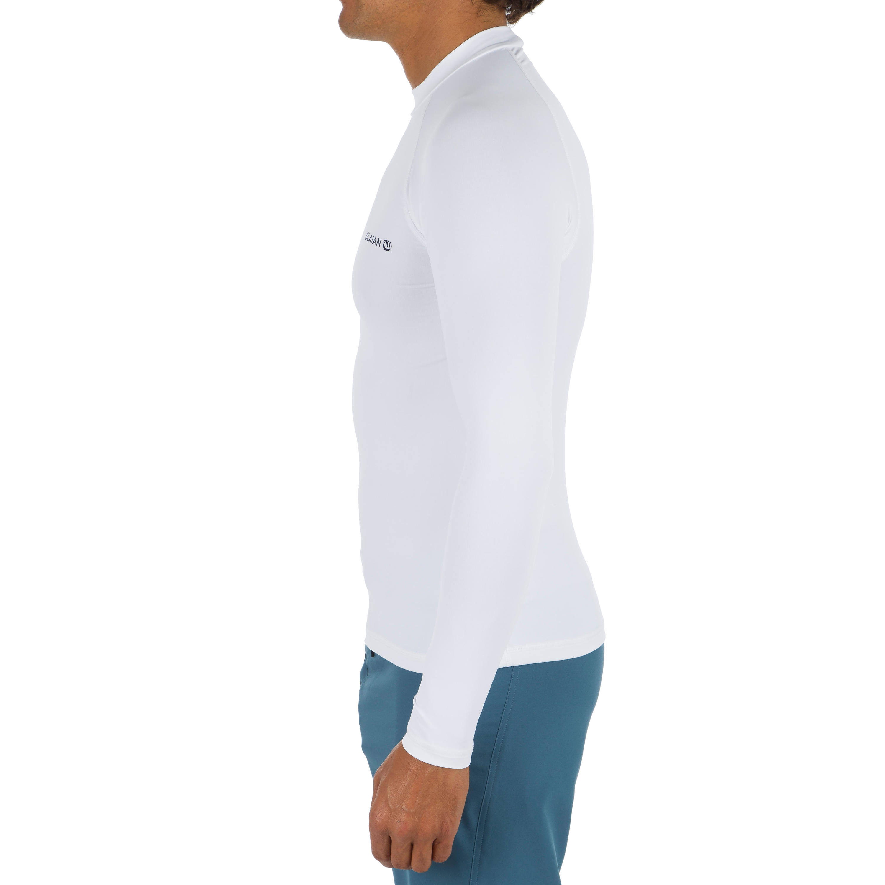 Camiseta protección solar manga larga sostenible Hombre Top 100 blanca 2/7