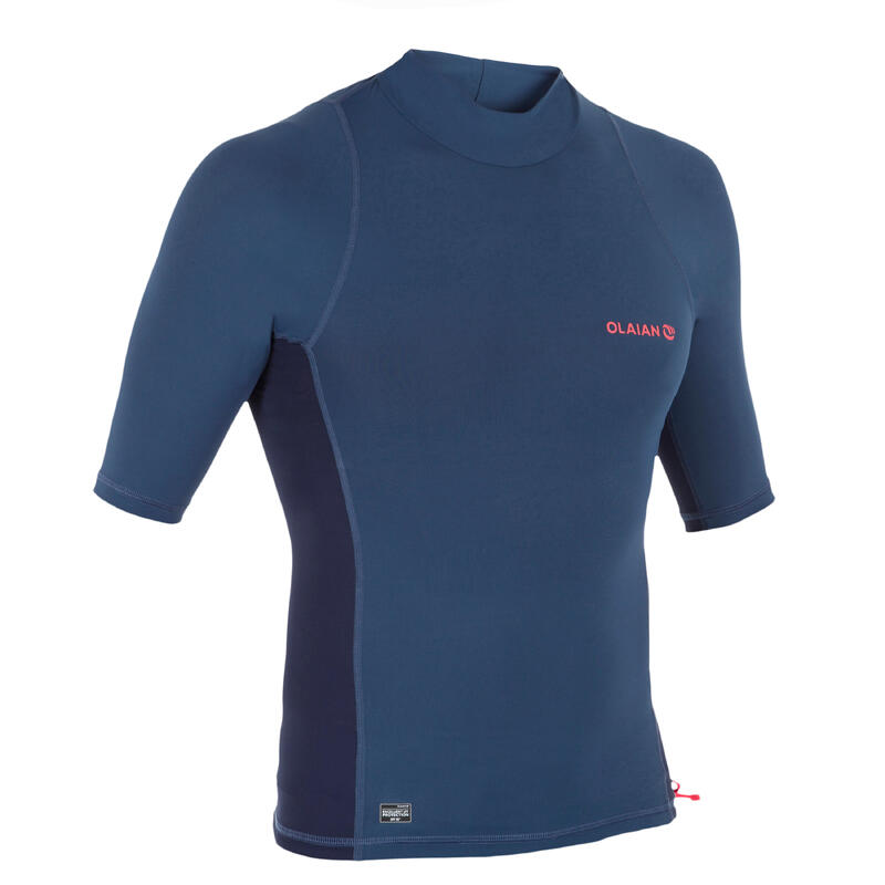 T-Shirt anti-UV surf HAUT 500 manches courtes homme bleu gris T-Shirt anti-UV surf HAUT 500 manches courtes homme bleu gris