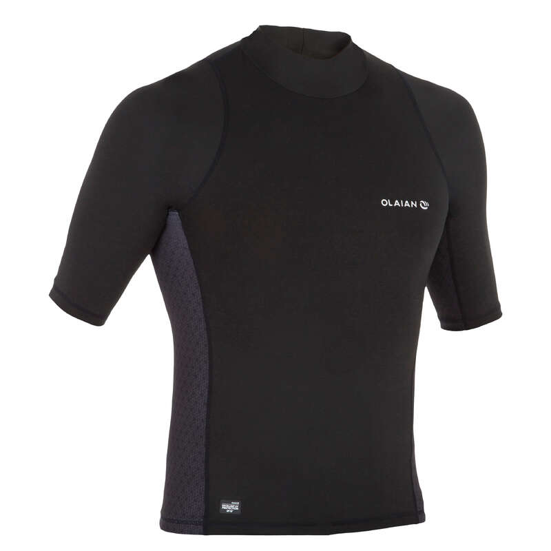 MEN SOLAR PROTECTION WEAR Snorkeling - UVTOP500S M Top BLK OLAIAN - Snorkeling Accessories