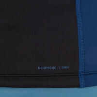 Men's short-sleeved neoprene thermal UV-protection surfing T-Shirt top - Black