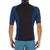 Men's short-sleeved neoprene thermal UV-protection surfing T-Shirt top - Black