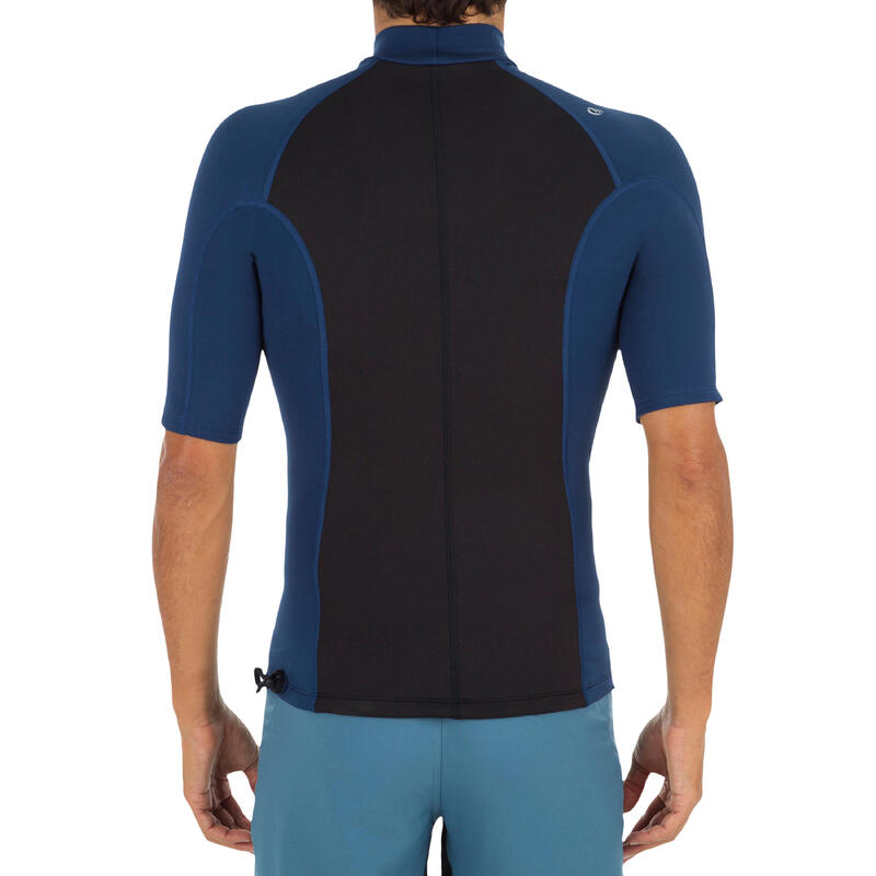 tee shirt anti UV surf top néoprène polaire thermique manches courtes homme noir