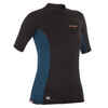 Women's Short Sleeve UV Protection Surfing Top T-Shirt 500 black bicolour