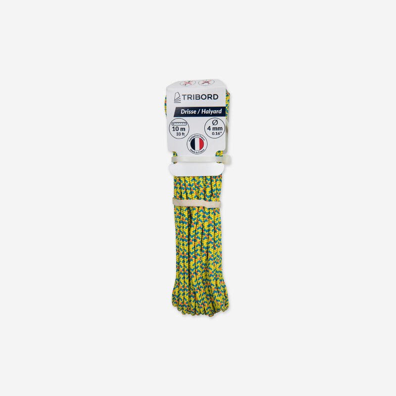 Felhúzókötél vitorlázáshoz, 4 mm, 10 m, sárga, narancssárga, kék